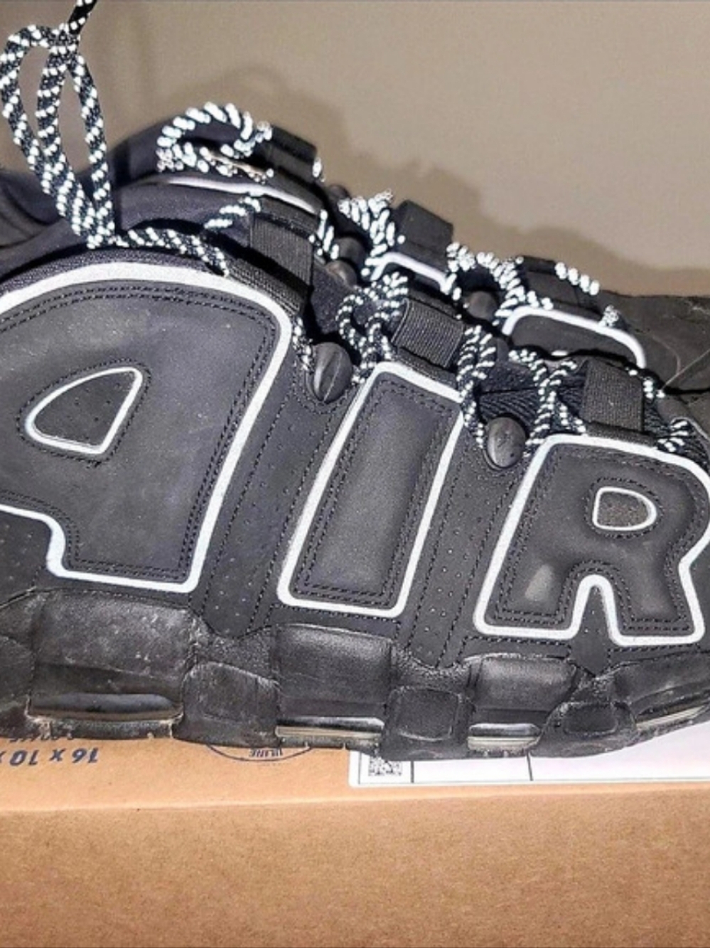 Nike Air More Uptempo 'Reflective' Black Sneakers